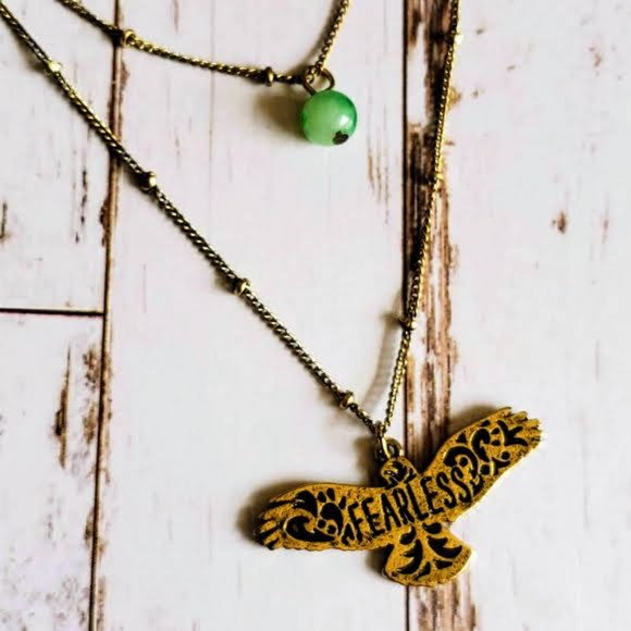 Jewelry - Fearless Eagle Layered Vintage Gold Tone Necklace